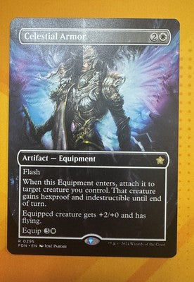Celestial Armor (Borderless) Foundations Rare MTG TCG CCG