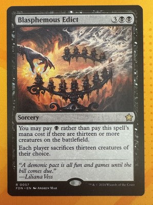 Blasphemous Edict Foundations Rare MTG TCG CCG - Nexum Cards and More!