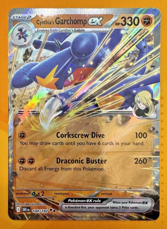 Cynthia's Garchomp ex 104/182 Sv10: Destined Rivals Holo Pokemon - Nexum Cards and More!