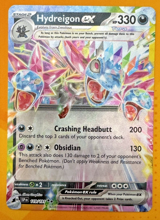 Hydreigon ex 119/191 Sv08: Surging Sparks Holo Pokemon - Nexum Cards and More!